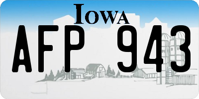 IA license plate AFP943