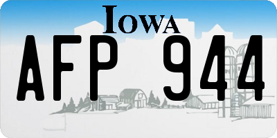 IA license plate AFP944