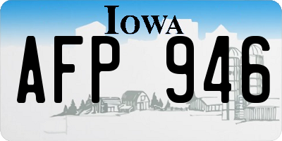 IA license plate AFP946