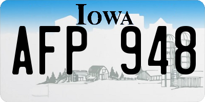 IA license plate AFP948