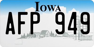IA license plate AFP949