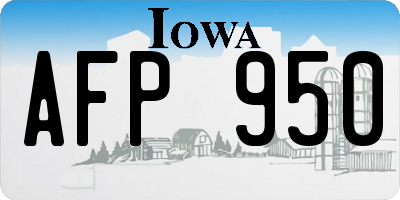IA license plate AFP950