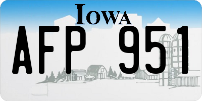 IA license plate AFP951