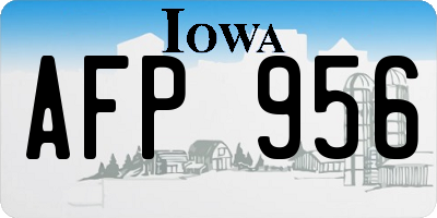 IA license plate AFP956