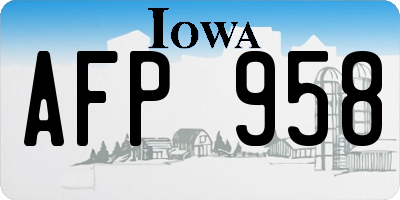 IA license plate AFP958