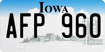 IA license plate AFP960