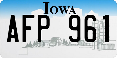 IA license plate AFP961