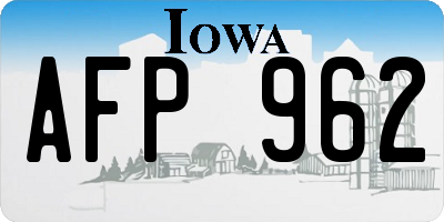 IA license plate AFP962