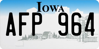 IA license plate AFP964