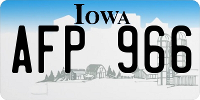 IA license plate AFP966