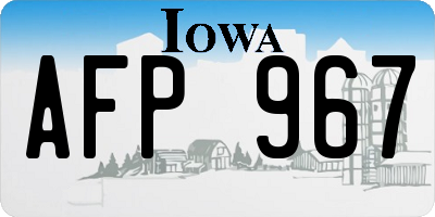 IA license plate AFP967