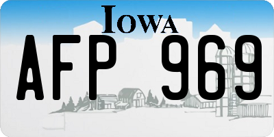 IA license plate AFP969