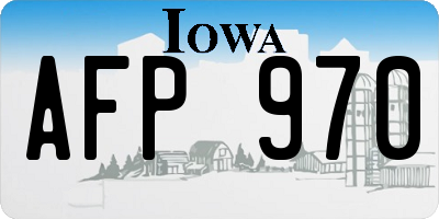 IA license plate AFP970