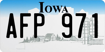IA license plate AFP971