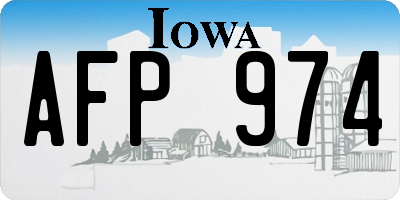 IA license plate AFP974