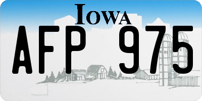 IA license plate AFP975