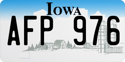 IA license plate AFP976