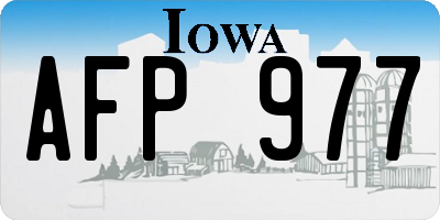 IA license plate AFP977