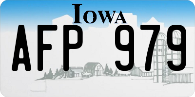 IA license plate AFP979