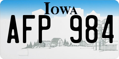 IA license plate AFP984