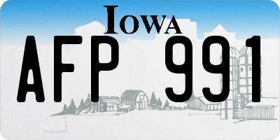 IA license plate AFP991