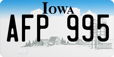 IA license plate AFP995