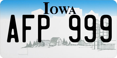 IA license plate AFP999