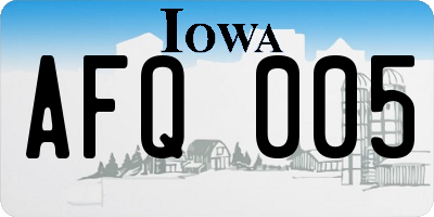 IA license plate AFQ005