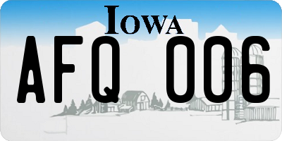 IA license plate AFQ006