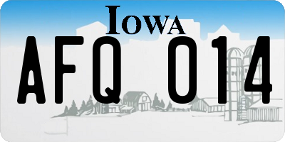 IA license plate AFQ014