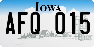 IA license plate AFQ015