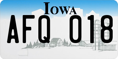IA license plate AFQ018