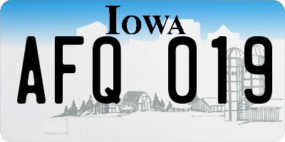 IA license plate AFQ019