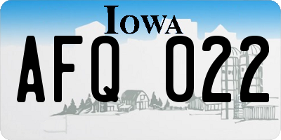 IA license plate AFQ022