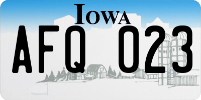 IA license plate AFQ023