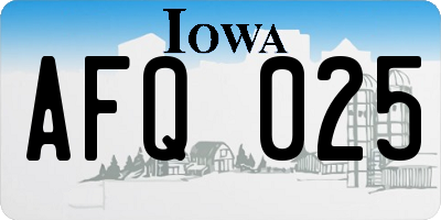 IA license plate AFQ025