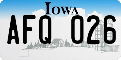IA license plate AFQ026