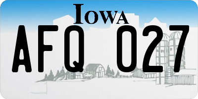 IA license plate AFQ027