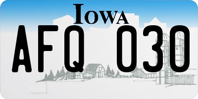 IA license plate AFQ030