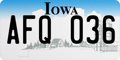 IA license plate AFQ036