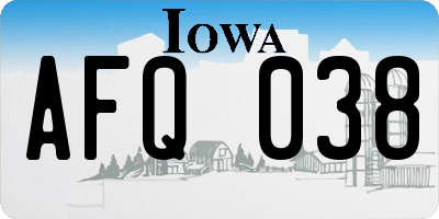 IA license plate AFQ038