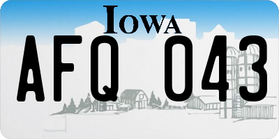 IA license plate AFQ043