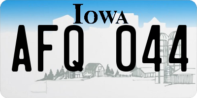 IA license plate AFQ044