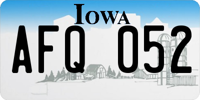 IA license plate AFQ052