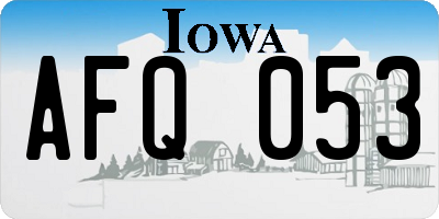 IA license plate AFQ053