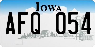 IA license plate AFQ054