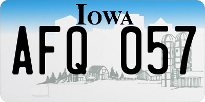 IA license plate AFQ057