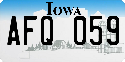 IA license plate AFQ059