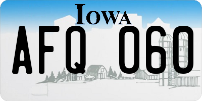 IA license plate AFQ060