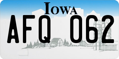 IA license plate AFQ062